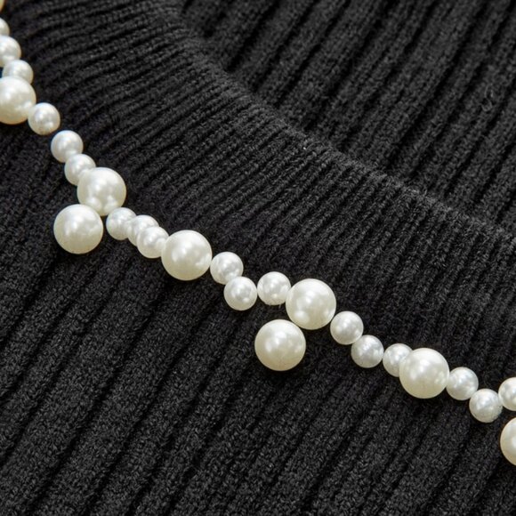 Beaded-Decor Ruffle Knit Top - Picture 3 of 5